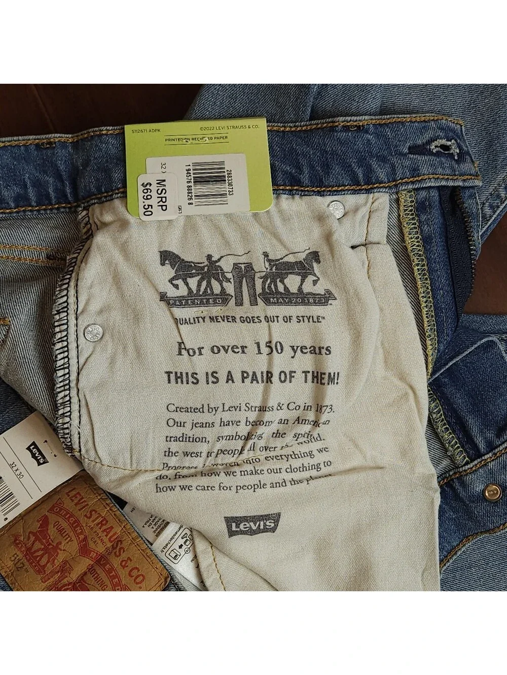 NWT LEVI’S Performance 512 Slim Taper Stretch Jeans Men Size W32 L30